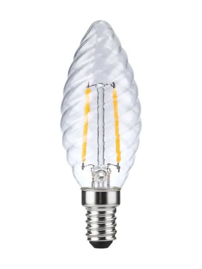 E14 - SPL Twisted Candle - Klar - Ø:35mm - 150lm - 2500K - CRI 90 - Dimbar
