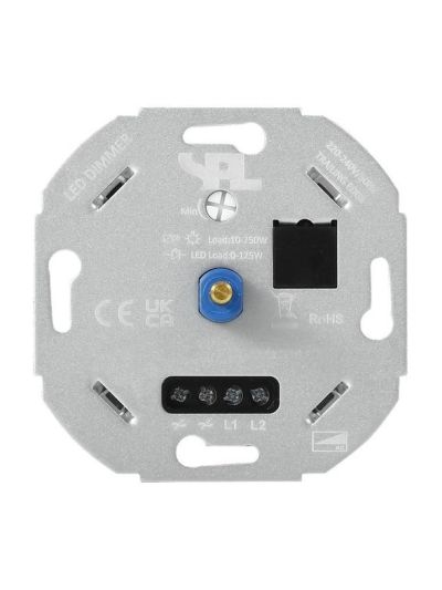 SPL - Väggdimmer - Universal - LED 0-125W - Dual pulse - Vrid/tryck - Aluminium