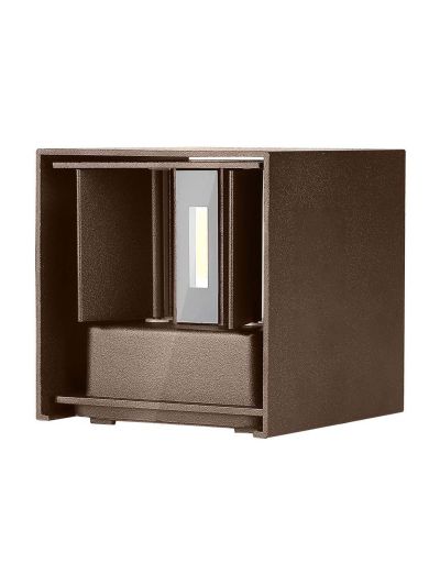 V-Tac 11W LED corten-vägglampa - Kantig, justerbar spridning, IP65 utomhus, inkl. ljuskälla