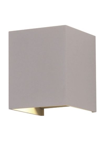 V-Tac 6W LED grå vägglampa - Kantig, justerbar spridning, IP65 utomhus, inkl. ljuskälla - 4000K