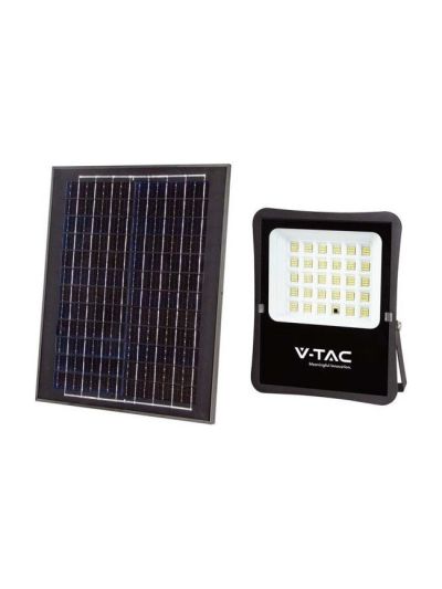 V-Tac - Solcellsstrålkastare - 20W solcell - Svart - Fjärrkontroll - 2400lm - RA80 - IP65 - 4000K