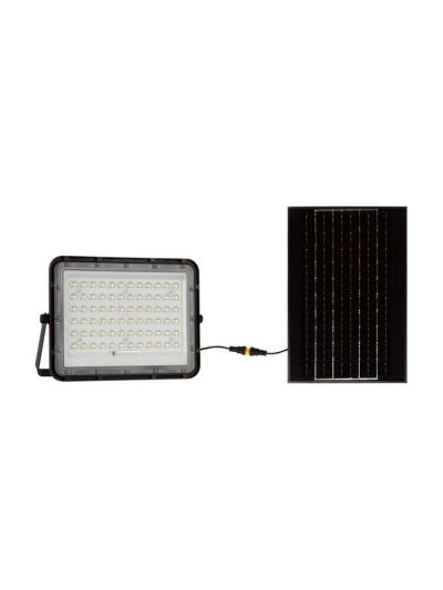 V-Tac solcellsstrålkastare LED 1200lm - Svart, inkl. 15W solcell, fjärrkontroll, batteri, IP65
