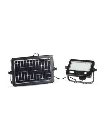 V-Tac - Solcellsstrålkastare - 10W - Svart - Sensor - 1100lm - RA80 - IP65 - 4000K