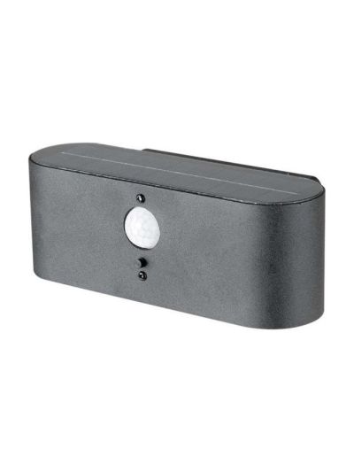 V-Tac Solcellsvägglampa LED - Sensor, justerbar spridning, IP54, 2,5W, 100lm
