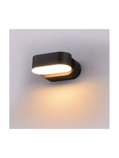 V-Tac 6W LED utomhus vägglampa - Oval, roterbar 350 grader, IP65, inkl. ljuskälla
