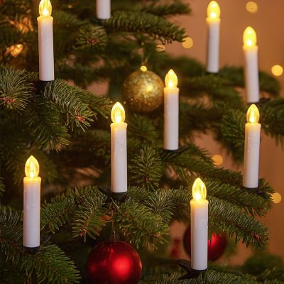 10-pack LED-julljus med fjärrkontroll och timerfunktion, trådlös och batteridriven