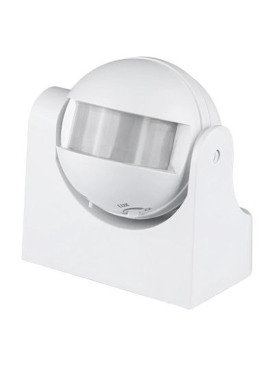 Vit infraröd rörelsesensor med manuell överstyrning och IP44-klass - Max. 300W LED