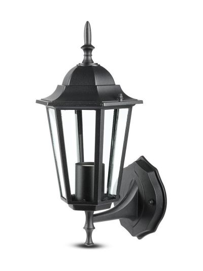 V-Tac svart utomhusvägglampa med E27-sockel utan ljuskälla, IP44