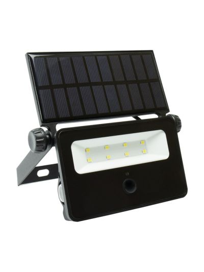 Spectrum - Solcellsstrålkastare - 2W - Sensor - Inbyggt batteri - 200lm - RA80 - IP65 - 6000K