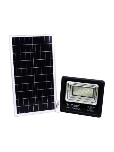 V-Tac 40W solcellsstrålkastare LED - Svart, inkl. solcell, fjärrkontroll, IP65