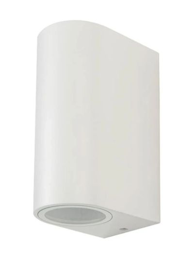 V-Tac utomhus vägglampa med upp/ned ljus - IP44, GU10-sockel, vit aluminium, utan ljuskälla (230V)