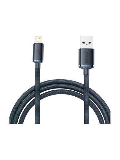 Baseus - Krystalstrålende USB-till-Lightning-kabel, 2,4 A, 2 m (svart)
