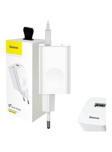 Baseus - snabbladdare för USB-enheter - vit
