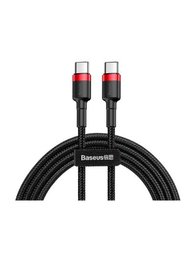 Baseus - USB-C PD Cafule-kabel 2.0 QC 3.0 60 W 1 m (svart och röd)