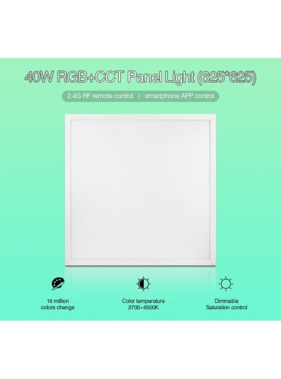 Miboxer - LED-panel - Fyrkantig - 620x620mm - 40W - RGB-CCT - 2,4GHz RF