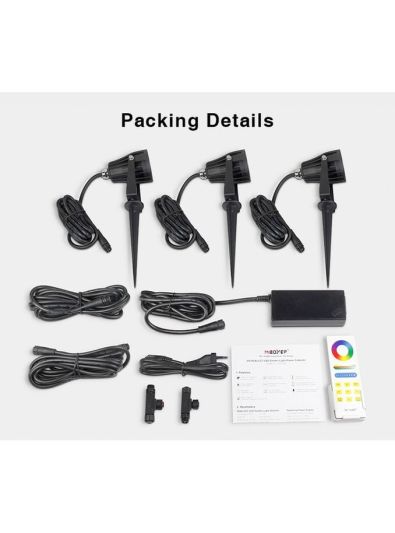 Miboxer - Trädgårdslampa - 5,7W - RGB-CCT - Set 3 st - WiFi - 2.4GHz RF