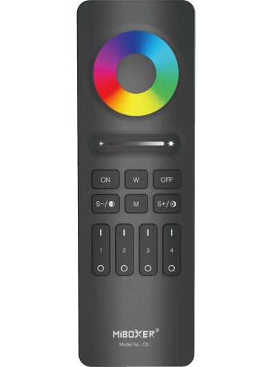 Miboxer - Fjärrkontroll - Svart - RGB-CCT - 4 zoner - 2.4GHz RF