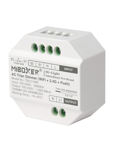 Miboxer - Dimmer - AC - TRIAC - 300W - 230V - WiFi - 2,4GHz RF