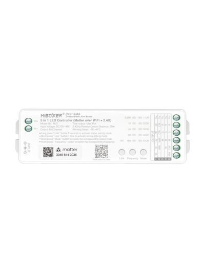 Miboxer - LED Controller - RGB-CCT - WiFi, 2.4GHz RF - 12V (ML5)