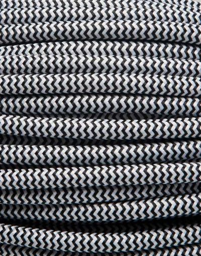 Svart zig-zag textilkabel
