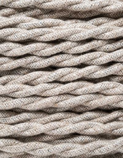 Beige meliert snodd textilkabel