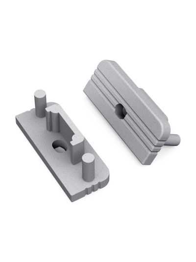 Ändstycken till SURFACE10 - Silver m. hål - 20 st