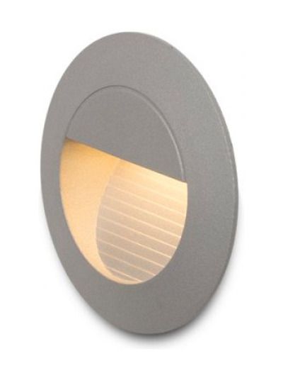 Rendl - MARCO - Rund inbyggd vägglampa - Silvergrå