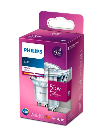 GU10 - Philips LED-spot 2,7 W - 225 lm - 3000 K