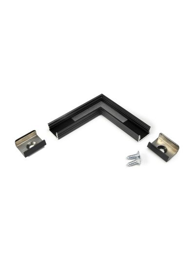 Vinkel till LED-profil SLIM8 - 90° - Svart