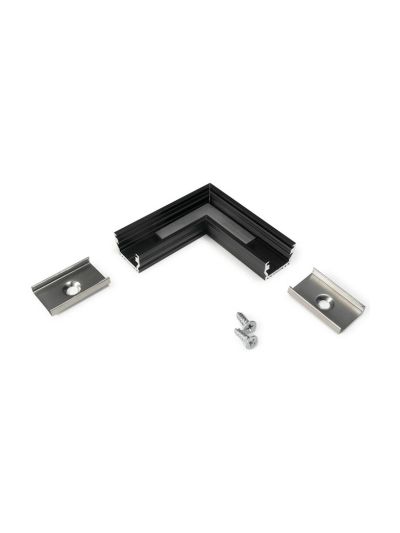 Vinkel till LED-profil UNI12 - 90° - Svart
