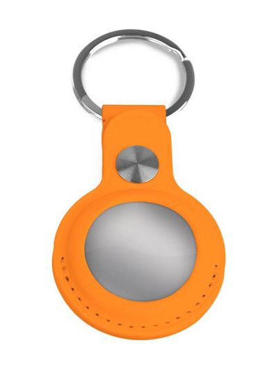 Airtag-nyckelring - Läder - Orange