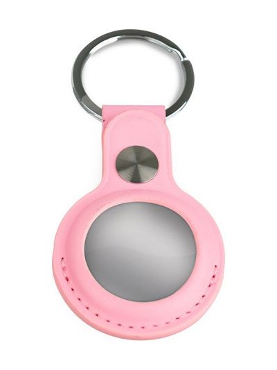 Airtag-nyckelring - Läder - Rosa