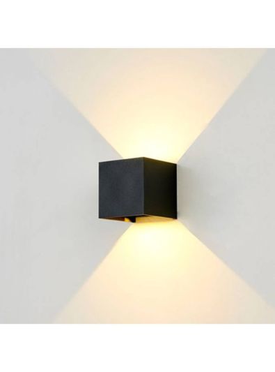 LEDlife - Svart CUBIC 6W vägglampa - fyrkantig - upp/ner - justerbar - IP65