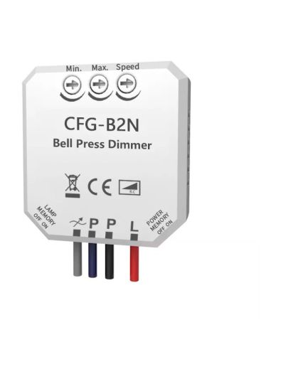 Inline LED-inbyggnadsdimmer - Push-dimmer - Memory