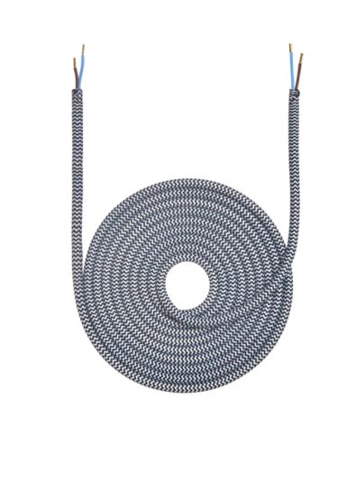 Halo Design - Textilkabel - 3 meter - Svart/vit