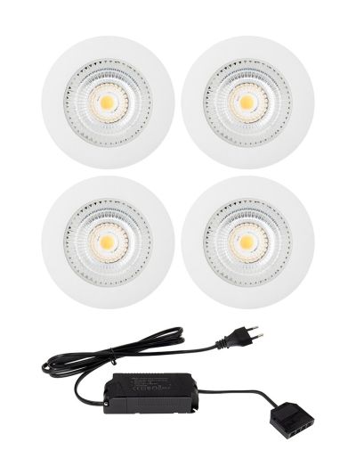 HiluX D1 Gen3 4-pack inkl. LED-driver - Full Spectrum LED-inbyggnadsspot - Ra97 - 3000K - Vit