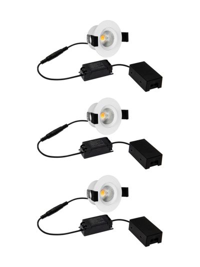 HiluX D3 Tilt360 3-pack - Full Spectrum LED inbyggnadsspot - Ra97 - 3000K - Vit