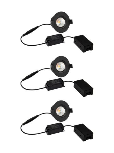 HiluX D3 Tilt360 3-pack - Full Spectrum LED inbyggnadsspot - Ra97 - 3000K - Svart