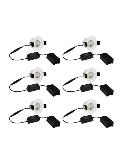 HiluX D3 Tilt360 6-pack - Full Spectrum LED-inbyggnadsspot - Ra97 - 3000K - Vit
