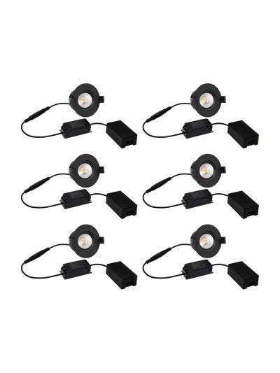 HiluX D3 Tilt360 6-pack - Full Spectrum LED-inbyggnadsspot - Ra97 - 3000K - Svart