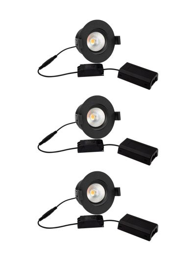 HiluX D8 Tilt360 3-pack - Full Spectrum LED-inbyggnadsspot - Ra97 - 2700K - Svart