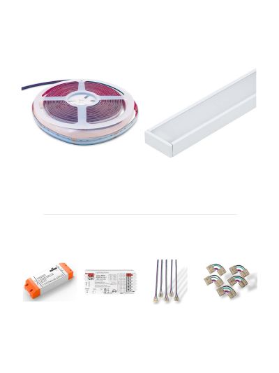 HiluX ZigBee LED-band RGBW med aluprofil - 5m - Komplett set