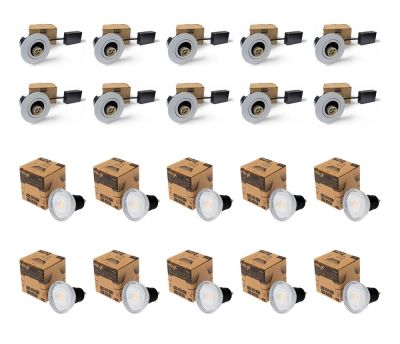 10 x HiluX D10 Utomhusspot vit inkl. 10 x HiluX R10 Dimtone GU10 1800-3000 K