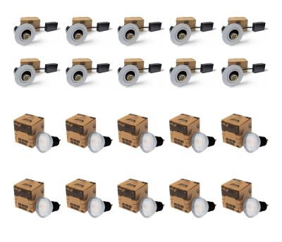 10 x HiluX D10 Utomhusspot Vit inkl. 10 x HiluX R8 GU10 2700K Ra95 Dimbar