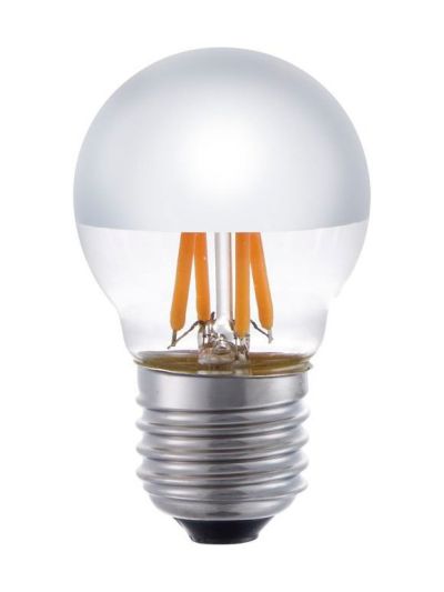 SPL toppförspeglad klotlampa i klart glas med silverspegel och E27-sockel
