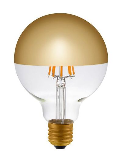 E27 - SPL Premium Toppspegelad Globe - Amber - Ø:95mm - 2500K - CRI 93 - Dimbar