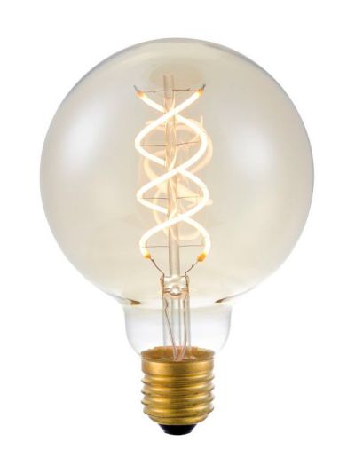 E27 - SPL FleX Double Helix - amber - Ø:95mm - 2000K - CRI 80 - dimbar
