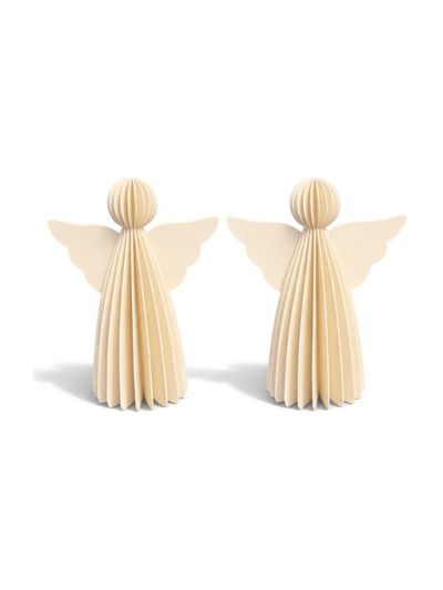 Mumi3D - Julhänge - Änglar - 6 cm - Beige - 2 st.