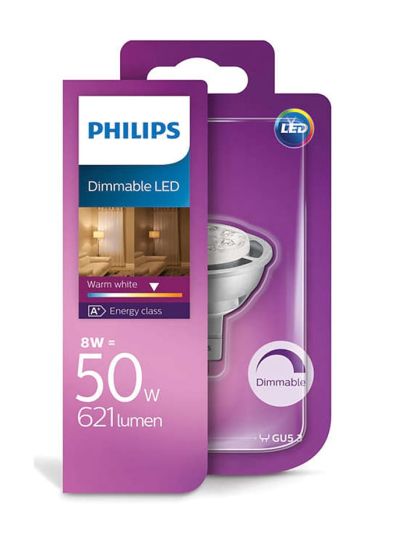 MR16 - PHILIPS LED-spot - 8W - Dimbar