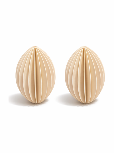 Simiu - Julhänge - 9 cm - Oval - Beige - 2-pack